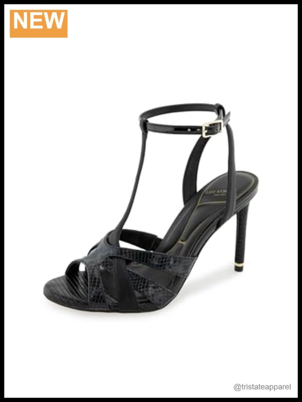 Kenneth Cole Liona T-Strap Heeled Sandal Stiletto Open Toe